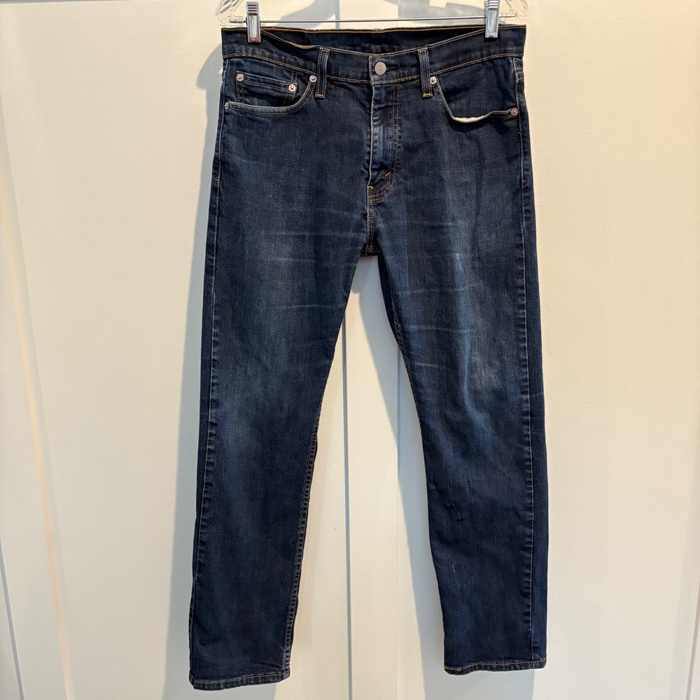 Levi's 513 Slim‎ Straight Jeans Blue Denim Men's W32 L30 Medium Wash Faded